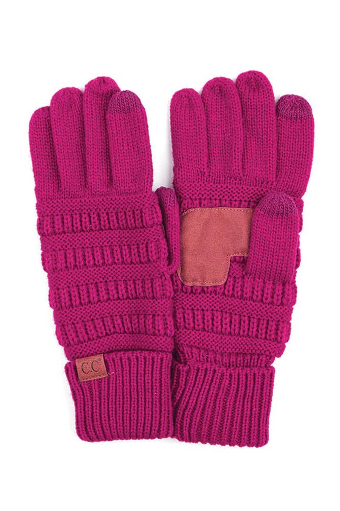 C.C Knitted Touch Screen Compatible Gloves: Denim