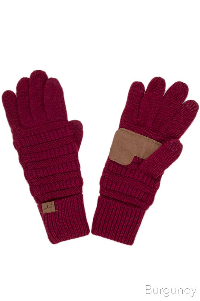 C.C Knitted Touch Screen Compatible Gloves: Denim