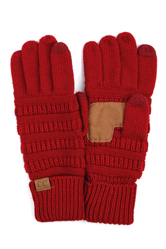C.C Knitted Touch Screen Compatible Gloves: Denim