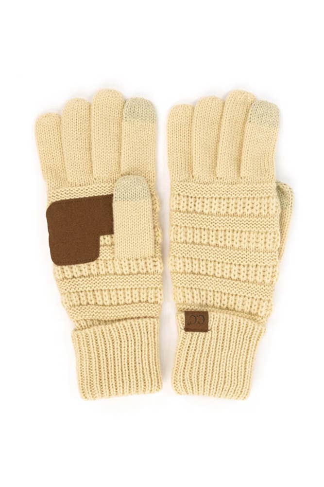 C.C Knitted Touch Screen Compatible Gloves: Denim
