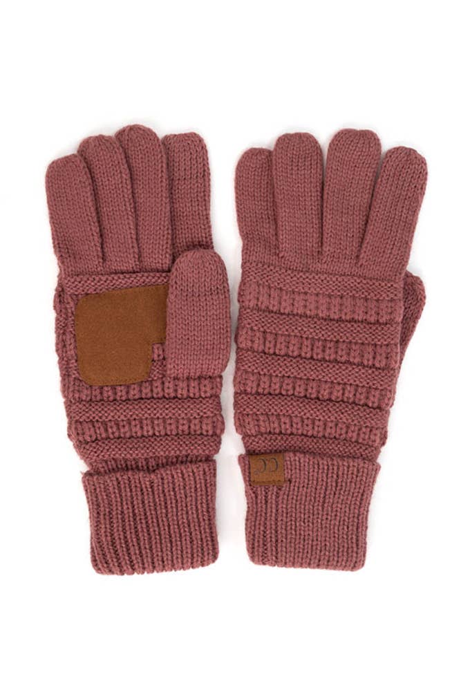 C.C Knitted Touch Screen Compatible Gloves: Denim