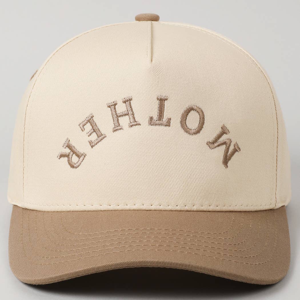 MOTHER Upside Down Lettering Embroidery Cap: LT PINK / ONE SIZE