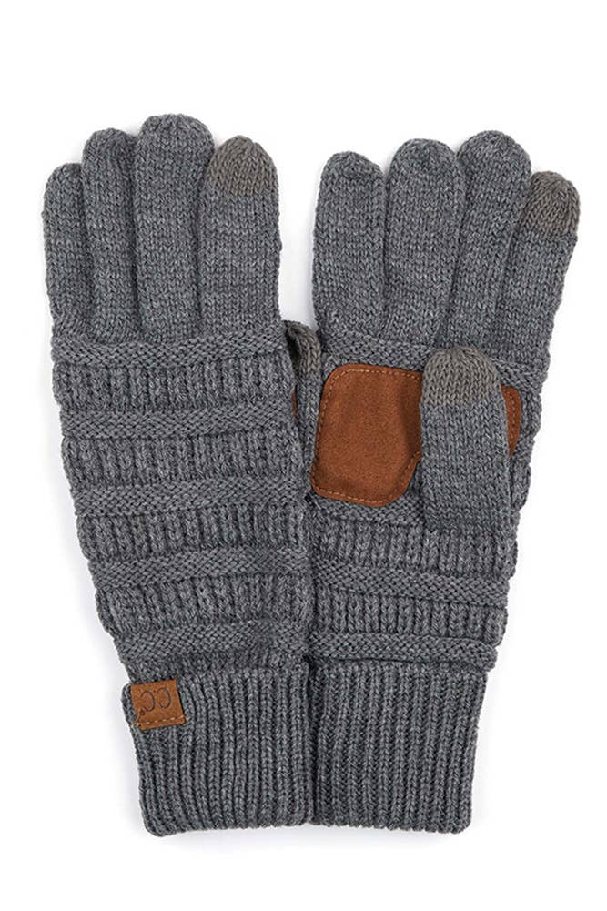 C.C Knitted Touch Screen Compatible Gloves: Denim