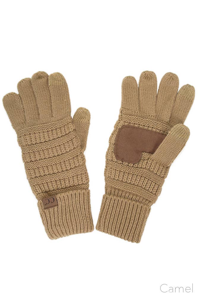 C.C Knitted Touch Screen Compatible Gloves: Denim