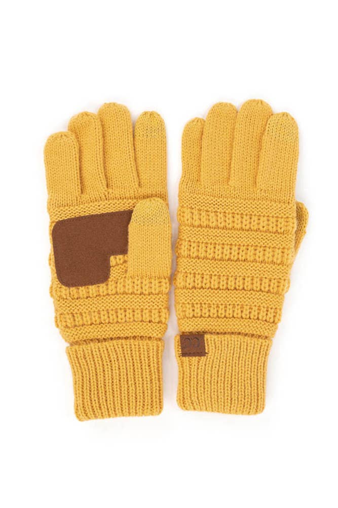 C.C Knitted Touch Screen Compatible Gloves: Denim