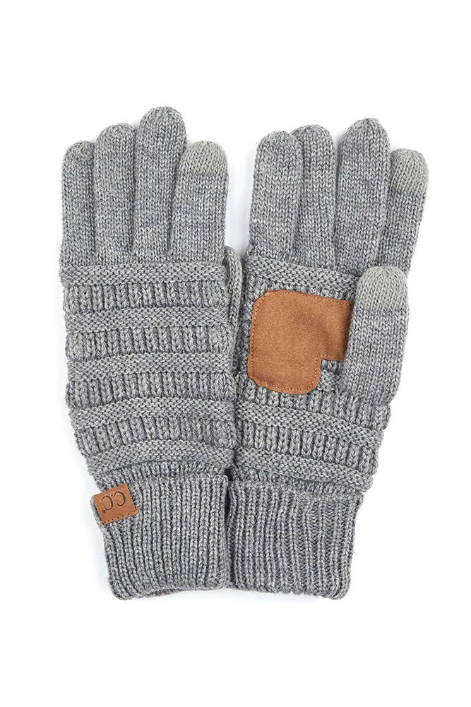 C.C Knitted Touch Screen Compatible Gloves: Denim