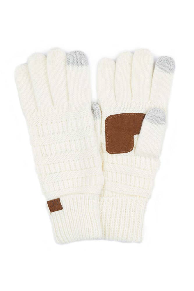 C.C Knitted Touch Screen Compatible Gloves: Denim