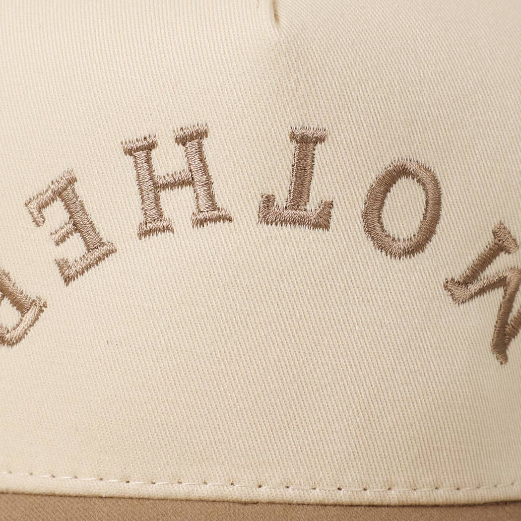 MOTHER Upside Down Lettering Embroidery Cap: LT PINK / ONE SIZE