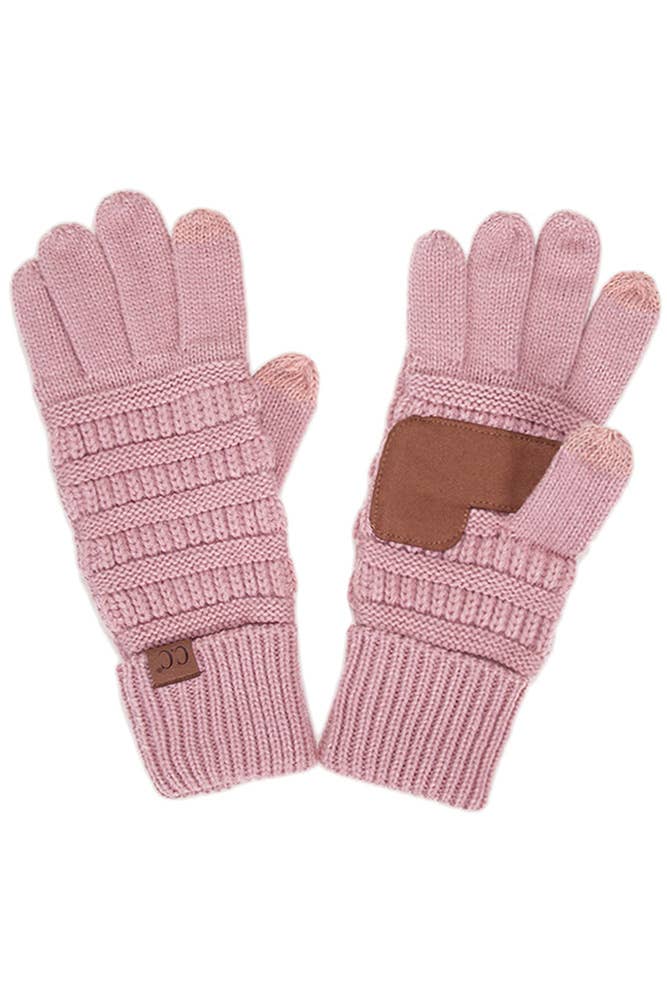 C.C Knitted Touch Screen Compatible Gloves: Denim