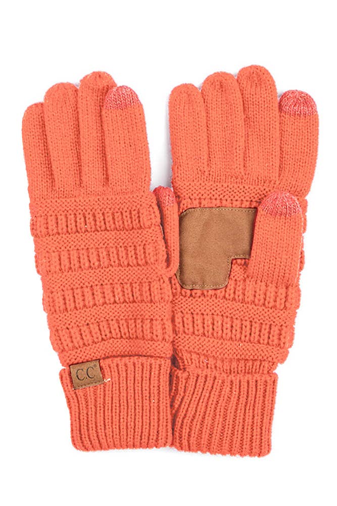 C.C Knitted Touch Screen Compatible Gloves: Denim