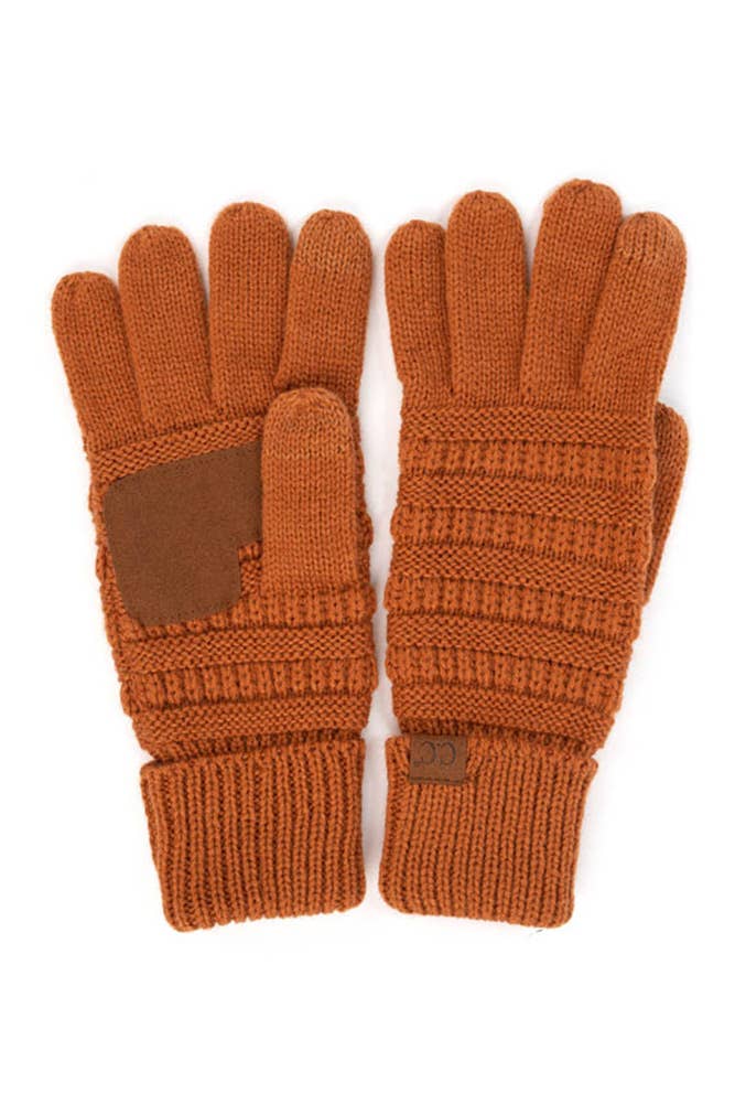 C.C Knitted Touch Screen Compatible Gloves: Denim