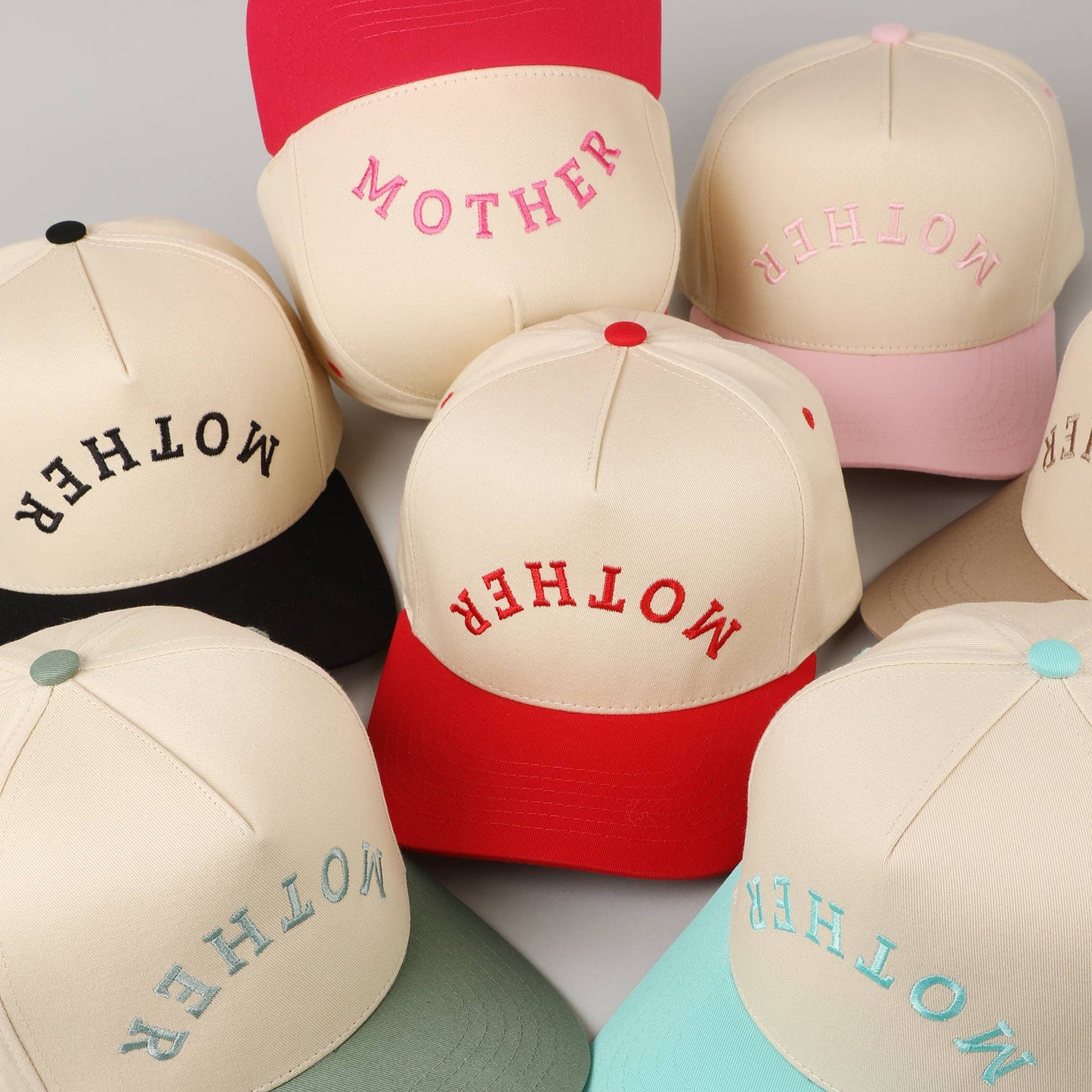 MOTHER Upside Down Lettering Embroidery Cap: MINT / ONE SIZE