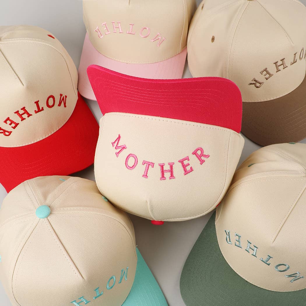 MOTHER Upside Down Lettering Embroidery Cap: MINT / ONE SIZE