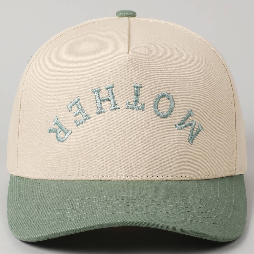 MOTHER Upside Down Lettering Embroidery Cap: MINT / ONE SIZE
