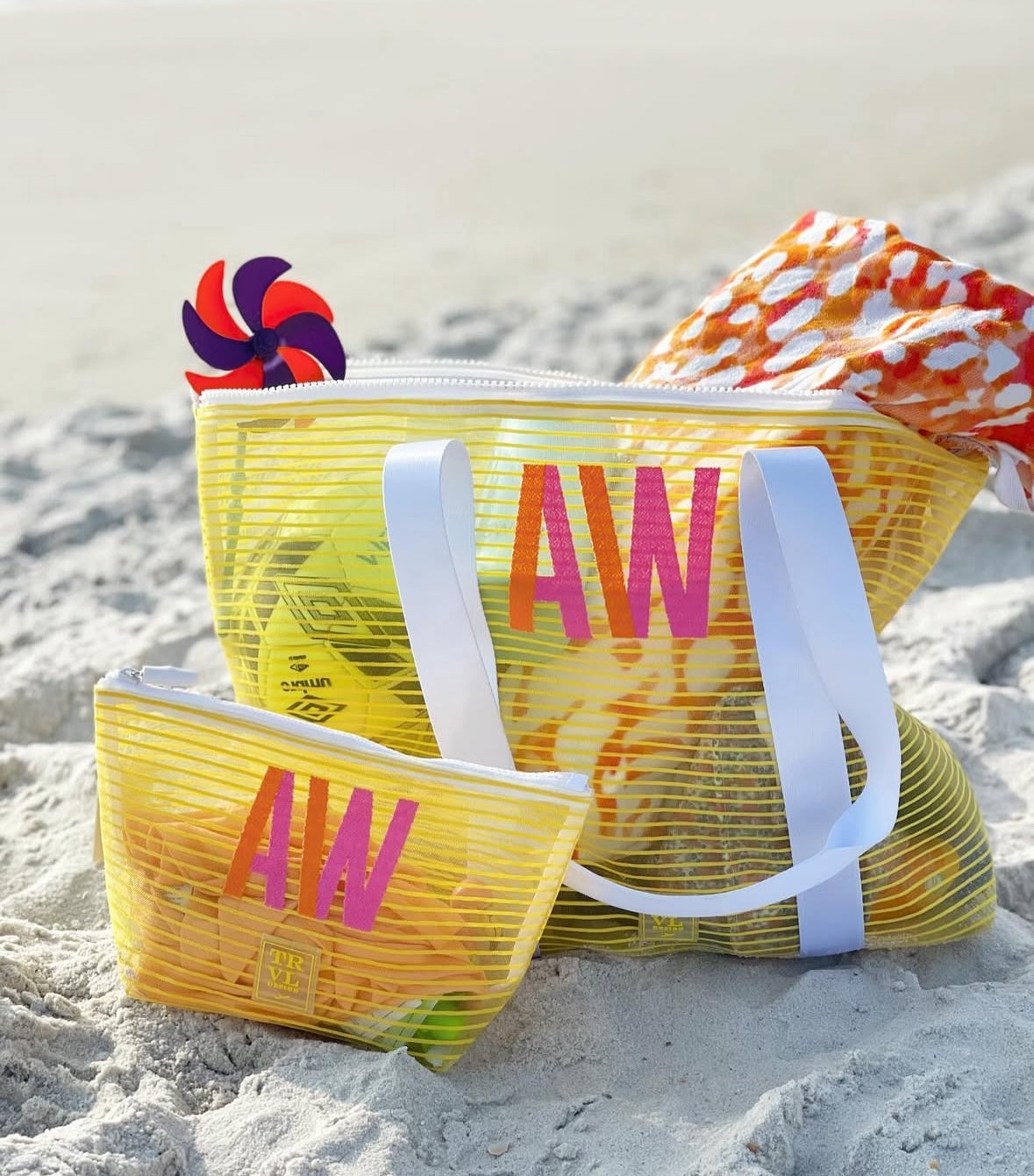 Beach Tote + Removable Pouch