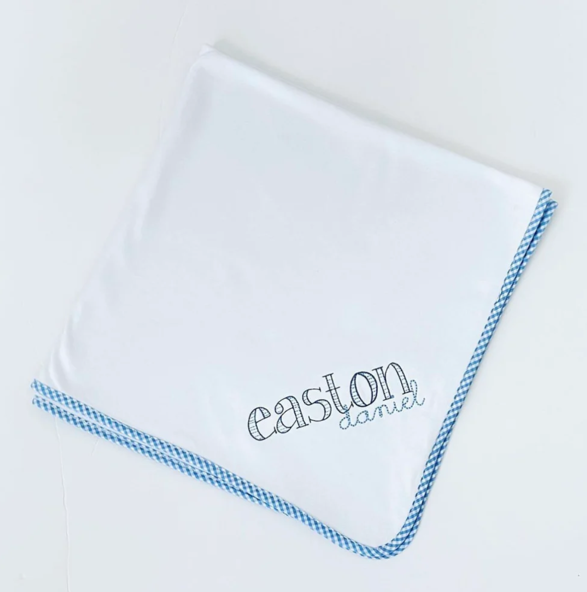 Gingham Trim Baby Blanket