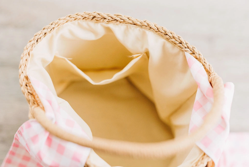 Gingham Bunny Ears Easter Basket