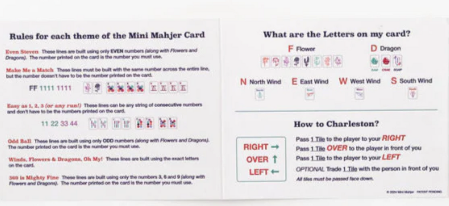 Mini Mahjer Card