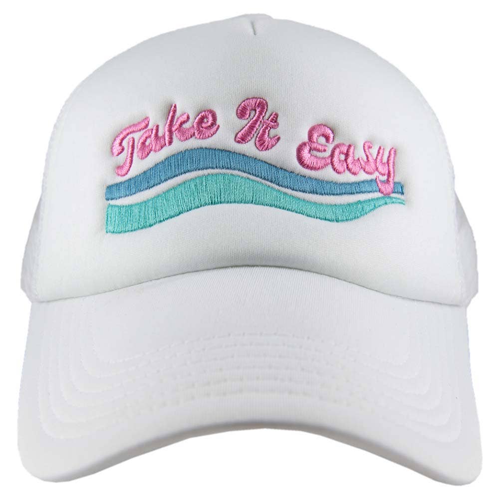 Take It Easy Foam Trucker Hat: Deep Teal