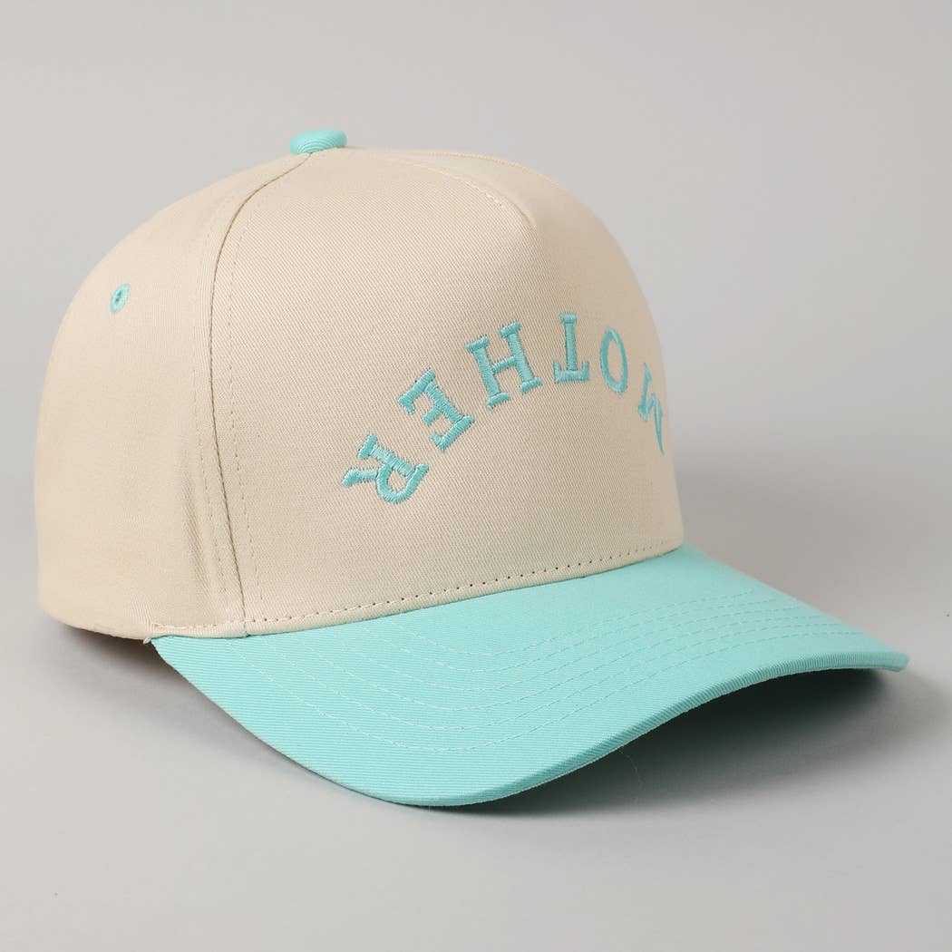 MOTHER Upside Down Lettering Embroidery Cap: LT PINK / ONE SIZE