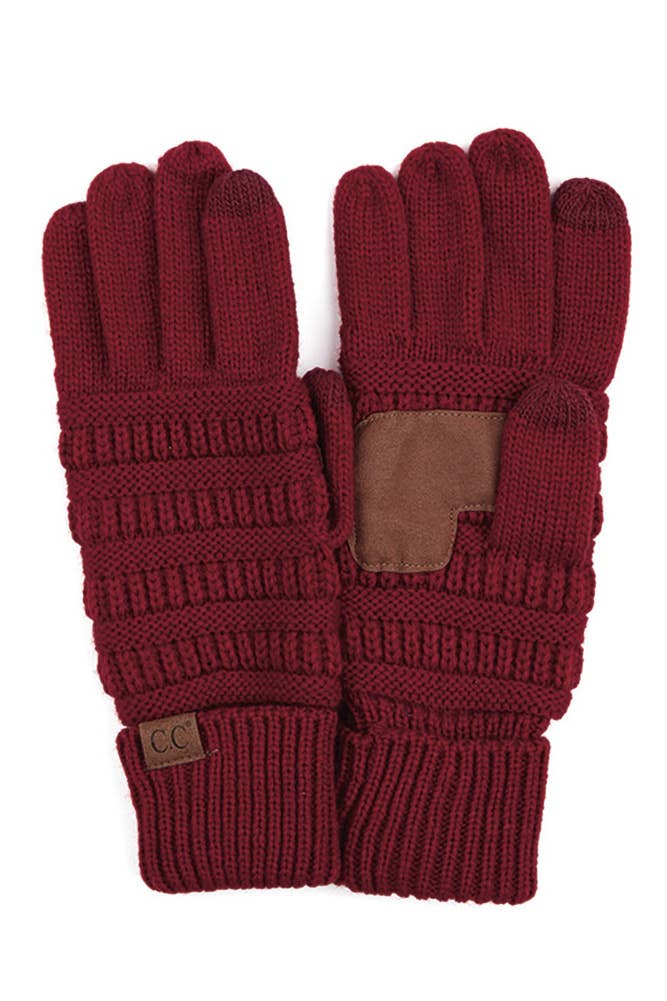 C.C Knitted Touch Screen Compatible Gloves: Denim