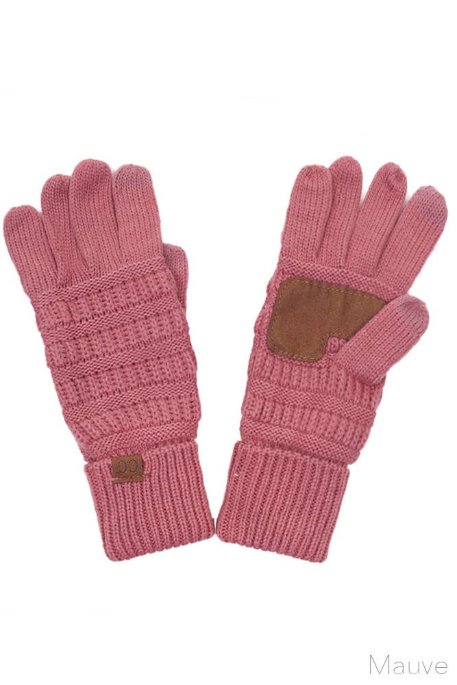 C.C Knitted Touch Screen Compatible Gloves: Pale Mint
