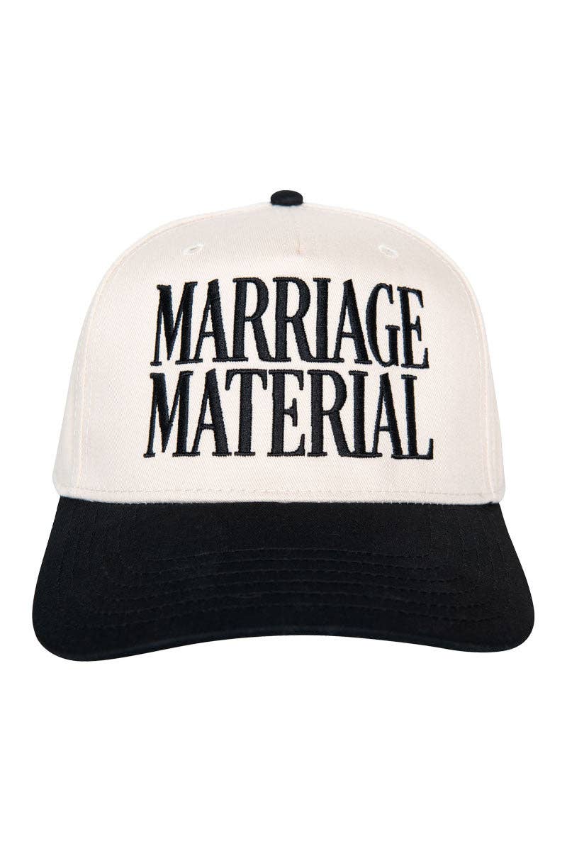 Marriage Material Two-Toned Trucker Hats For Women: Aqua and Tan