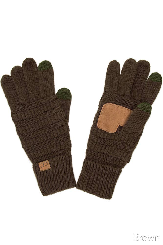 C.C Knitted Touch Screen Compatible Gloves: Denim