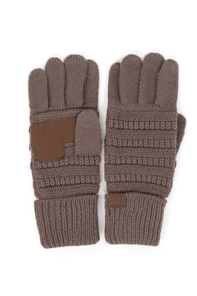 C.C Knitted Touch Screen Compatible Gloves: Denim