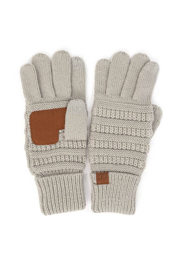 C.C Knitted Touch Screen Compatible Gloves: Denim
