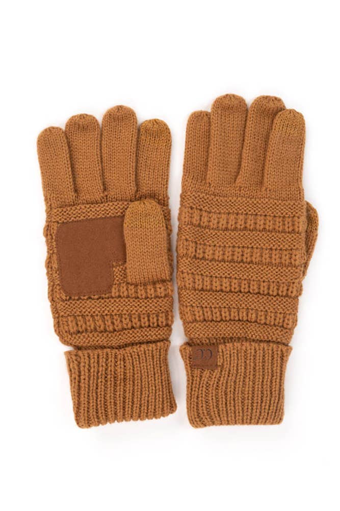 C.C Knitted Touch Screen Compatible Gloves: Denim