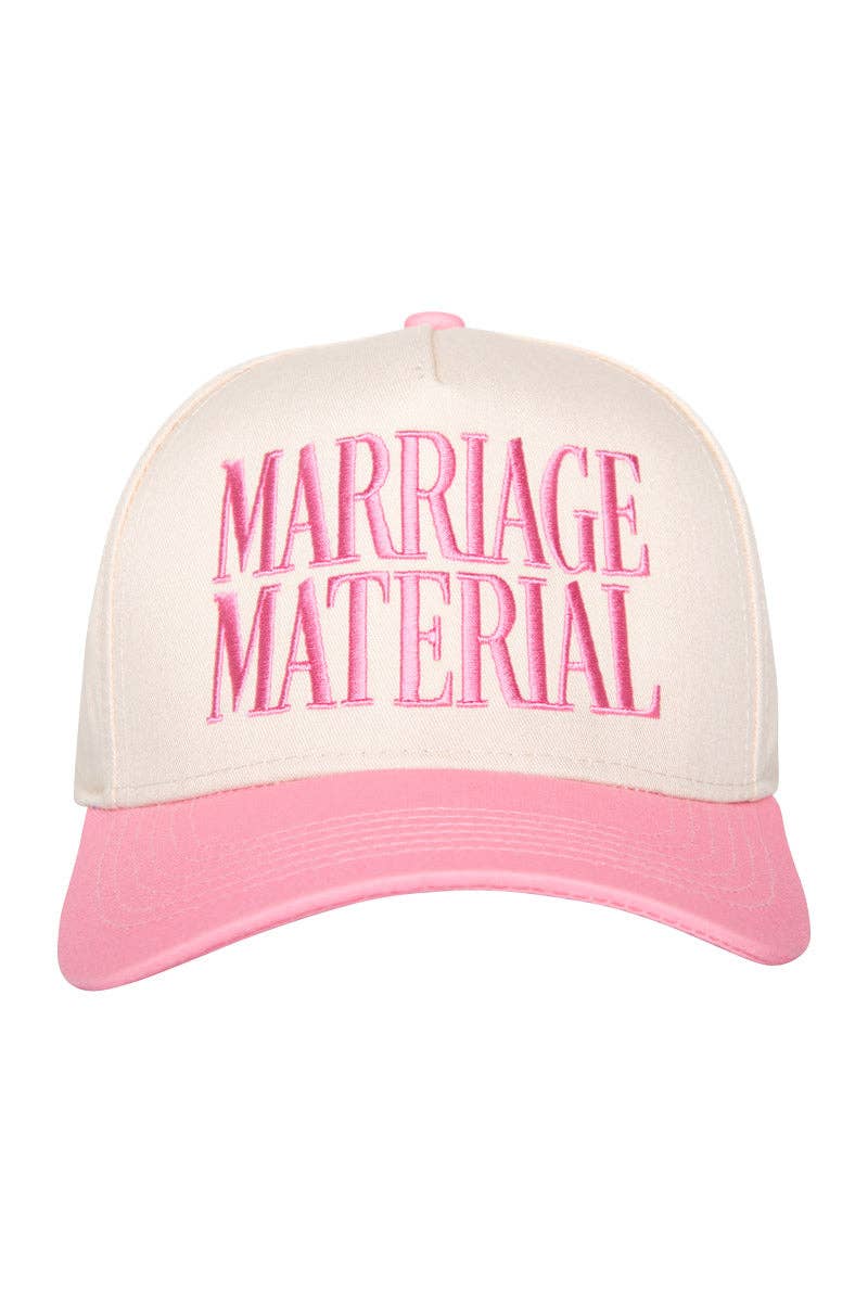 Marriage Material Two-Toned Trucker Hats For Women: Aqua and Tan