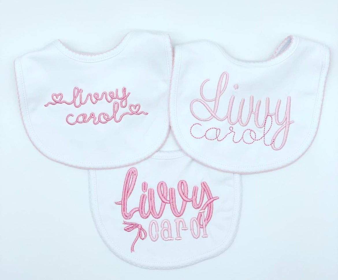 Picot Trim Baby Bib