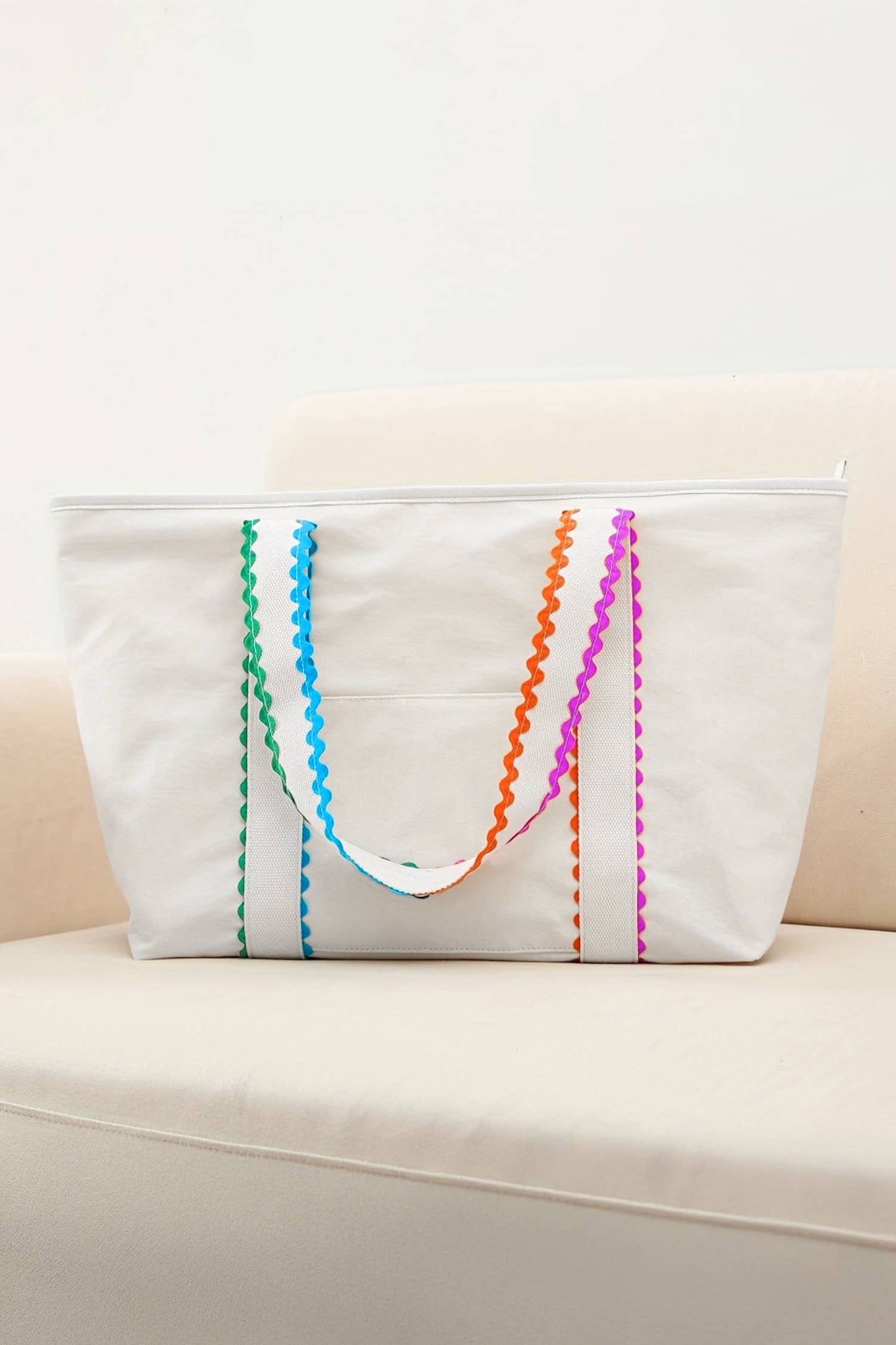 Colorful Ric Rac Canvas Tote Bag