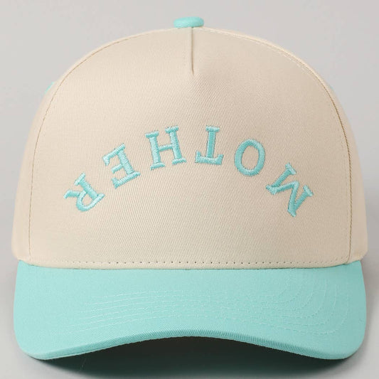 MOTHER Upside Down Lettering Embroidery Cap: MINT / ONE SIZE