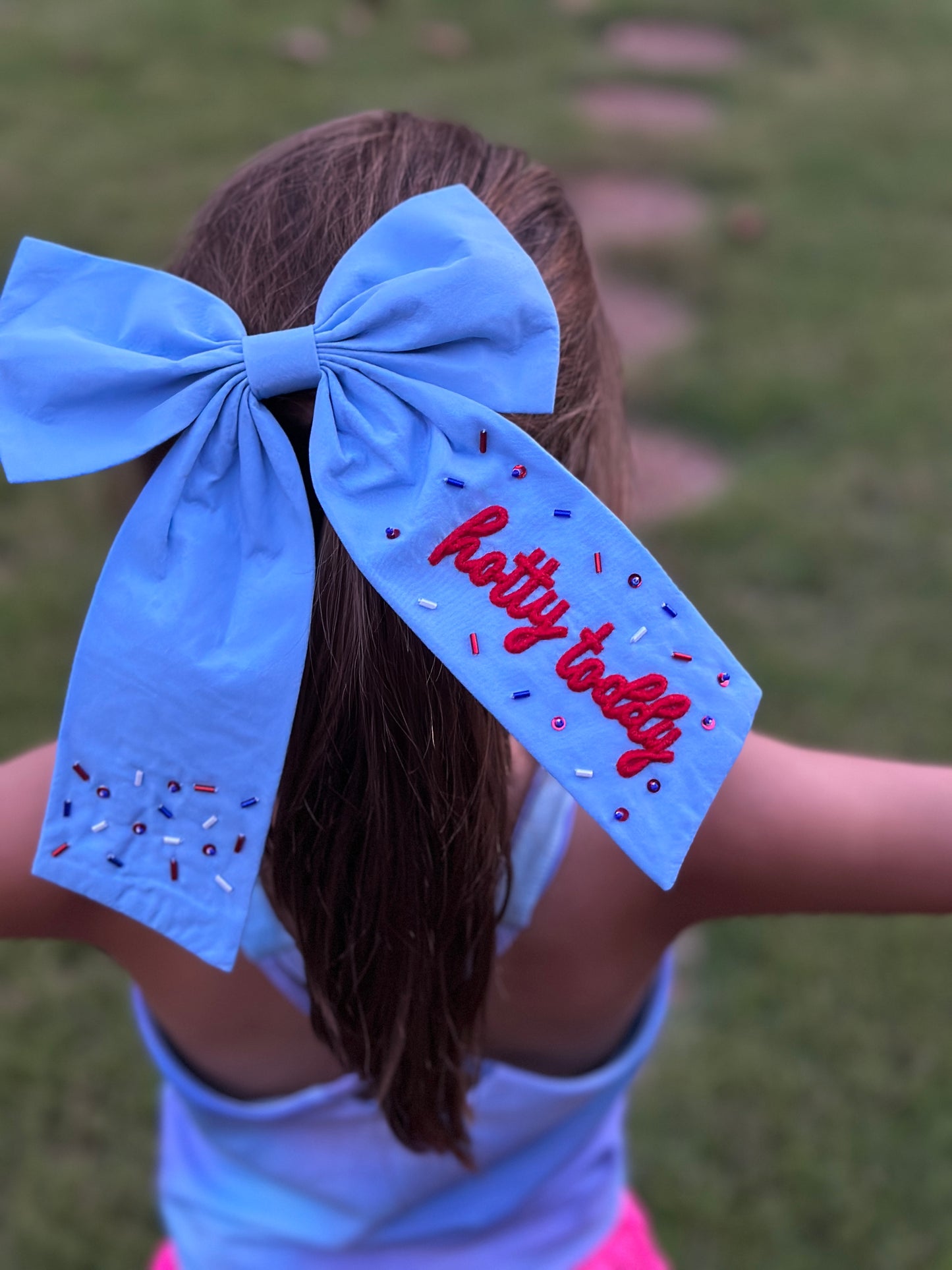 Hotty Toddy Linen Long-Tail Bow