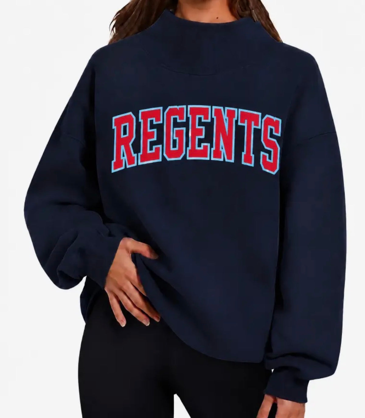 Navy Mock Neck Sweatshirt (Adult & Youth)