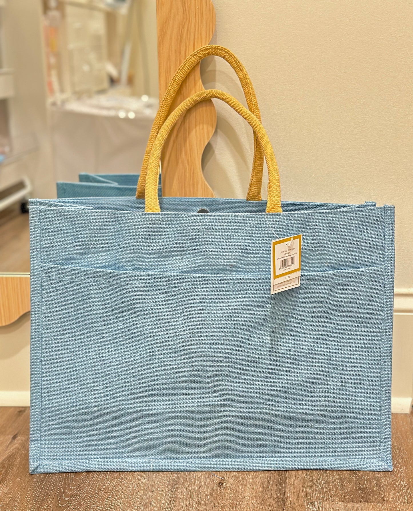 Jute Pocket Tote - Palace Blue