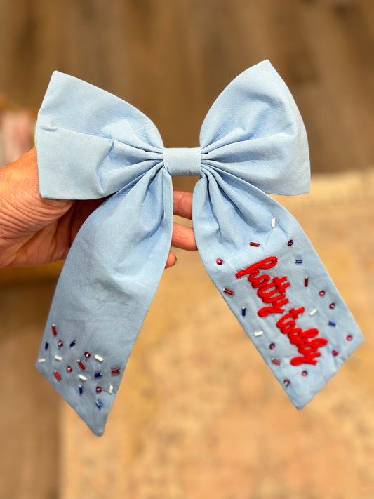 Hotty Toddy Linen Long-Tail Bow