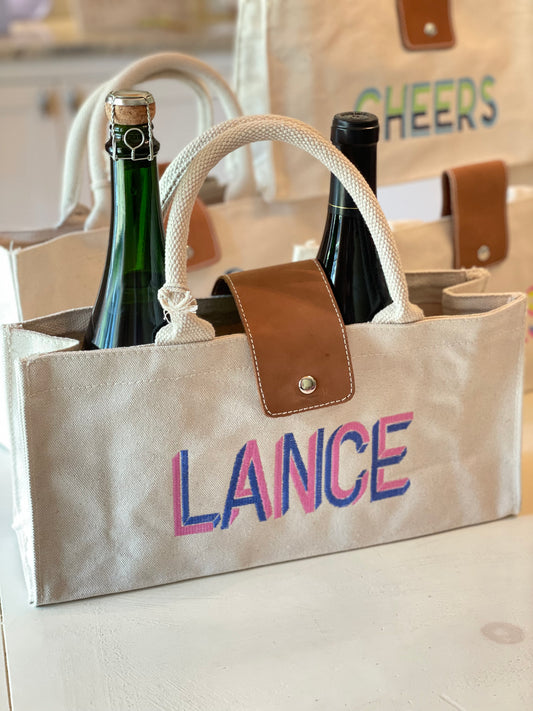 Canvas Wine Tote