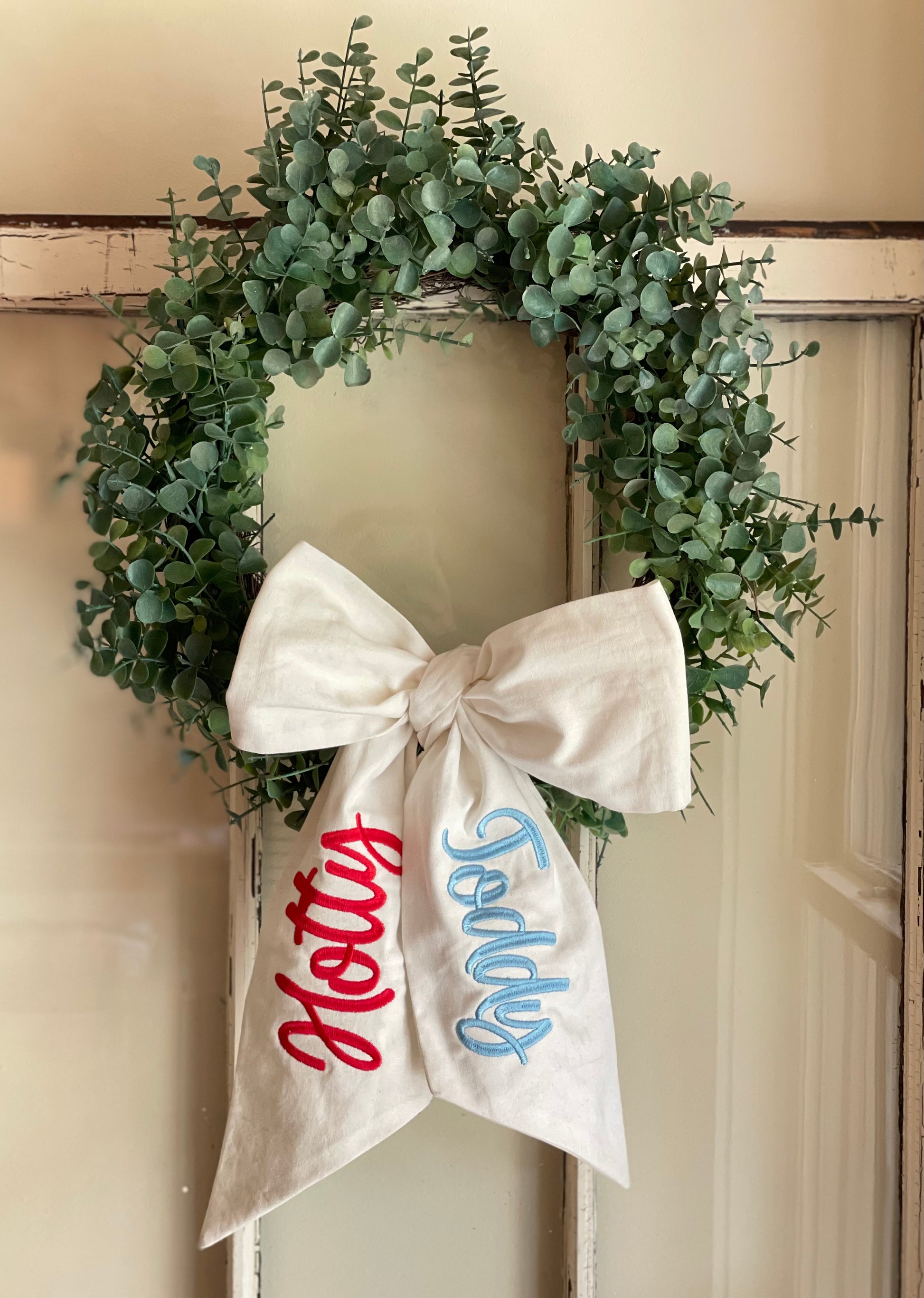 Wreath Sash - Clover Topiary – 827 Bluebird Cottage Monograms & Gifts