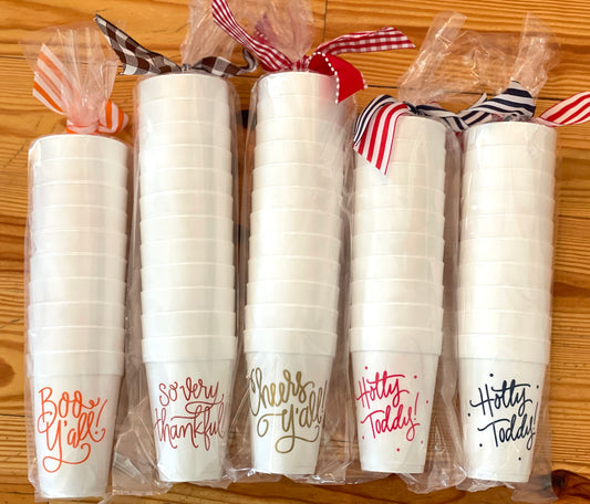 Holiday Styrofoam Cups