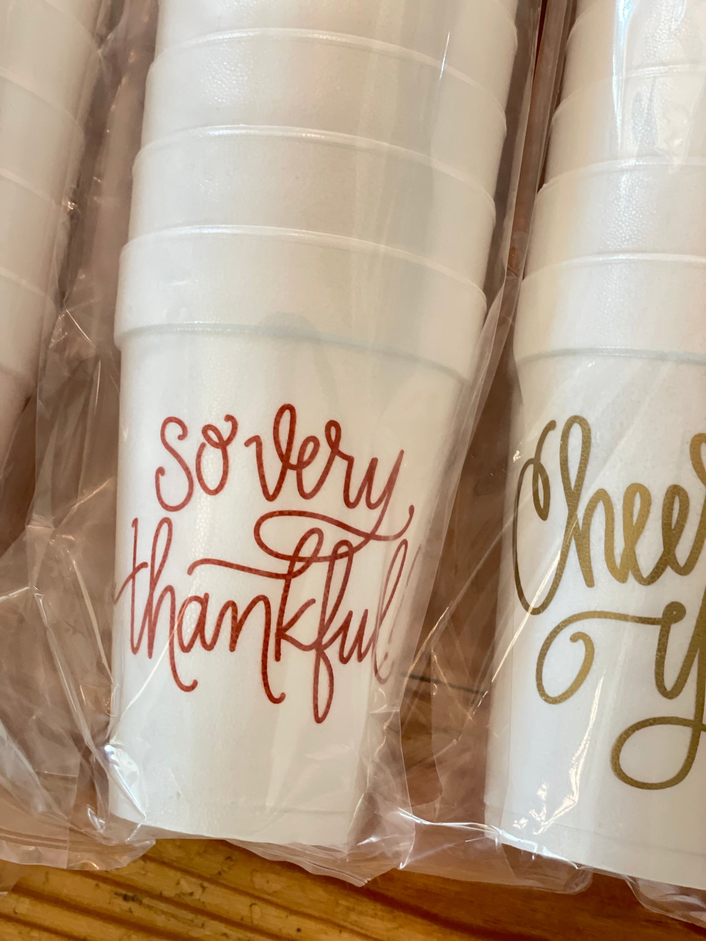 Holiday Styrofoam Cups