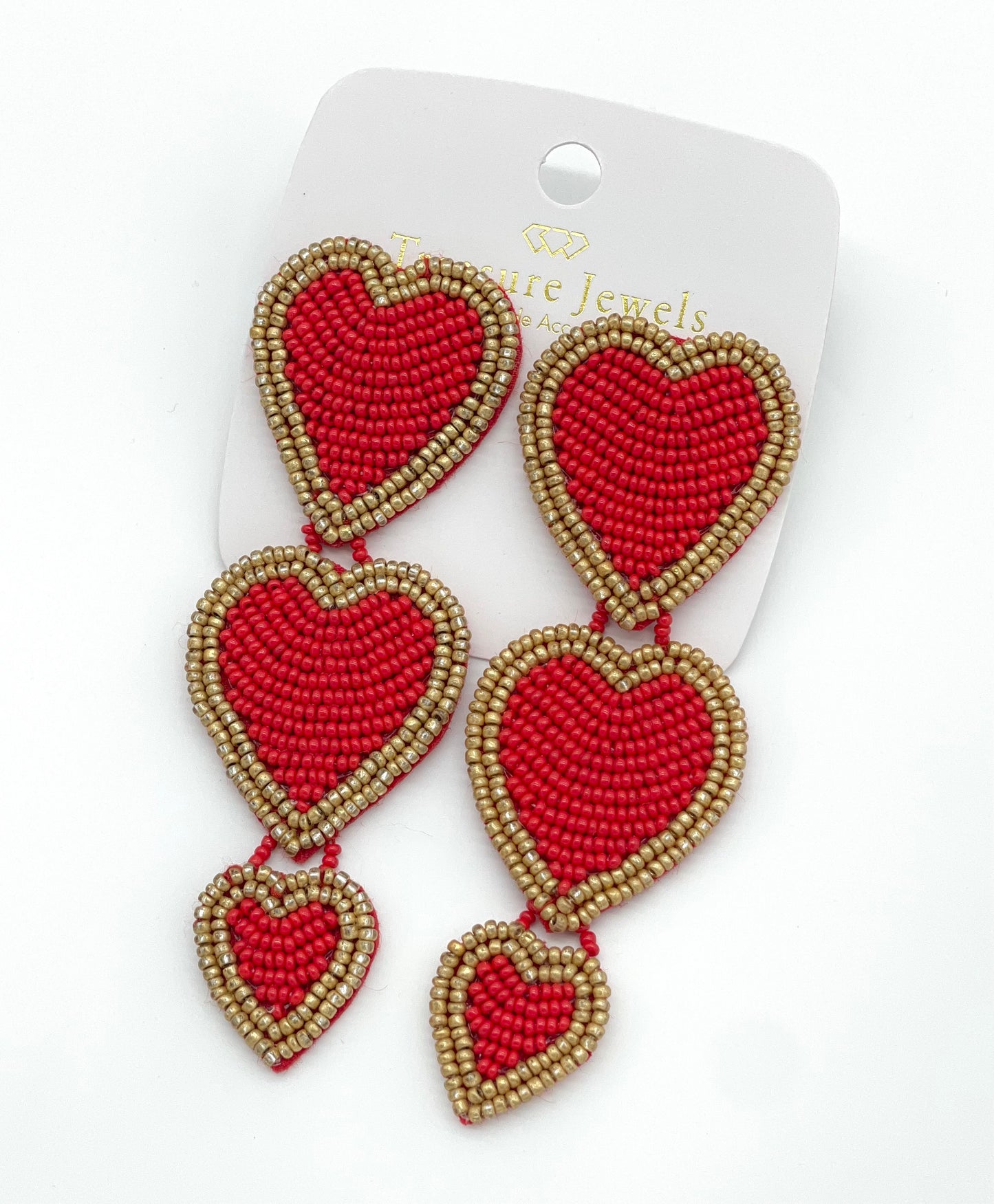 Triple Heart Earrings